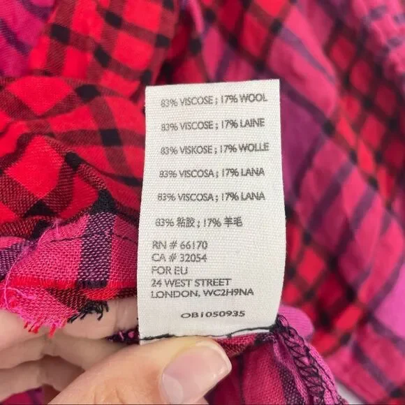 Free People Distressed Plaid Shacket Top NWT - Picture 4 of 10